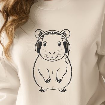 Illustration of a rodent, specifically a South American capybara, designed as a vector graphic.