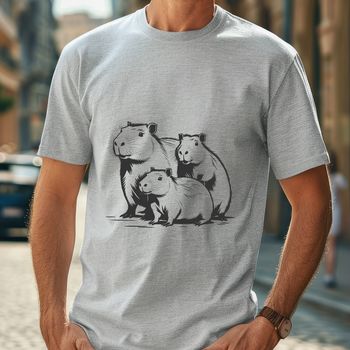 An outline vector graphic of a capybara, ideal for use in various design applications.