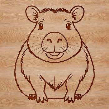 An SVG vector graphic of a capybara, a large semi-aquatic animal native to South America.