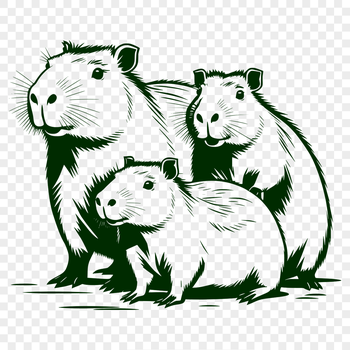A high-resolution SVG illustration of a capybara, a large rodent native to South America.