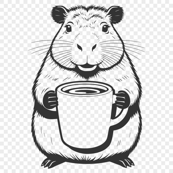 Large rodent, Cavia porcula, native to South America, illustrated in vector format.