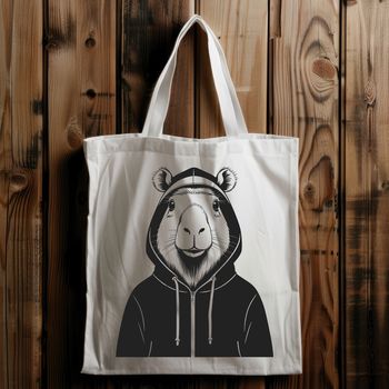 A South American rodent, the capybara, is depicted in a simple vector design suitable for various applications.
