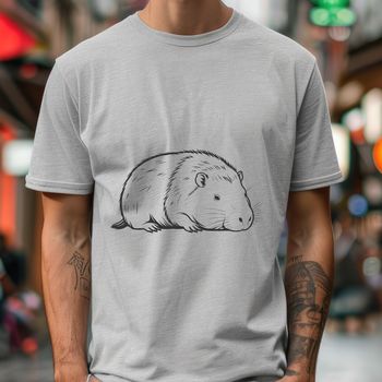 A high-quality vector illustration of a capybara in a relaxed pose.