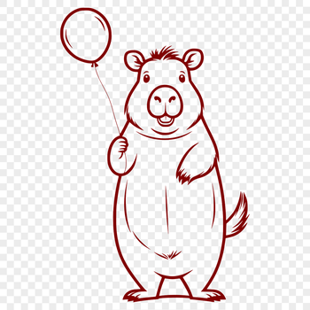 An isolated vector representation of a capybara, suitable for digital use in design projects.