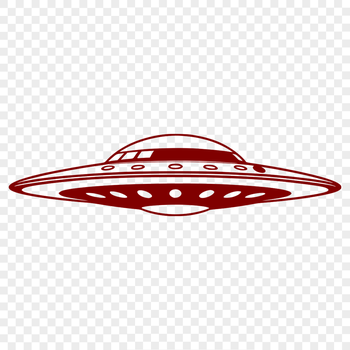 Vector illustration of a futuristic spaceship in outer space with stars and planets in the background.