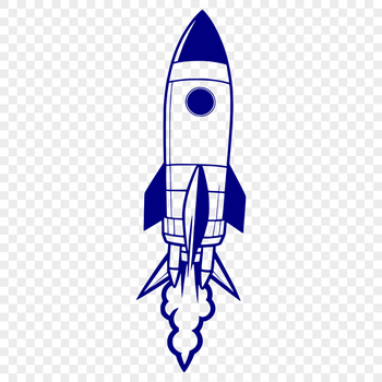 A futuristic spaceship design made from vector shapes, suitable for cutting machines like Cricut or laser cutters.