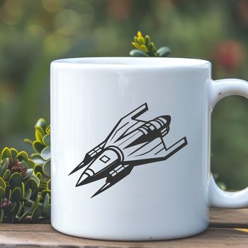 Vector illustration of a futuristic spaceship in space with detailed design elements.