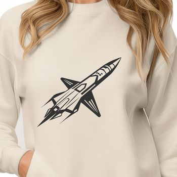 A high-quality, scalable vector graphic of a spaceship designed for cutting machines like Cricut or laser cutters.
