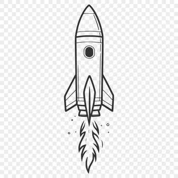 A sleek, futuristic spaceship illustration suitable for vector art and design projects.