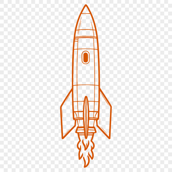 A detailed vector illustration of a futuristic spaceship in orbit around the Earth.