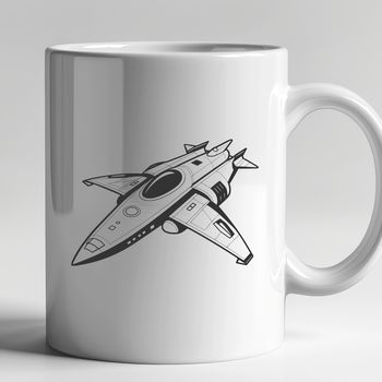 A futuristic spacecraft with sleek lines and details in vector format.
