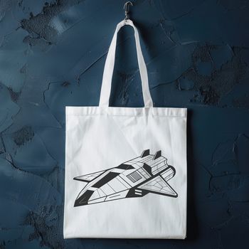 Vector illustration of a futuristic spaceship in space, suitable for digital design projects.