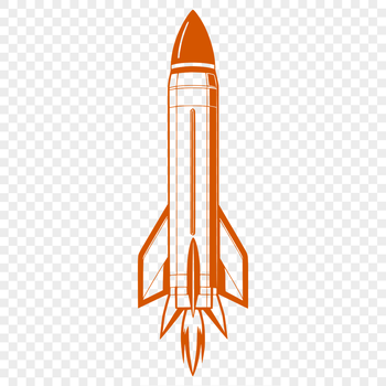 Illustrated spaceship with a sleek design, ready for cutting or laser engraving.