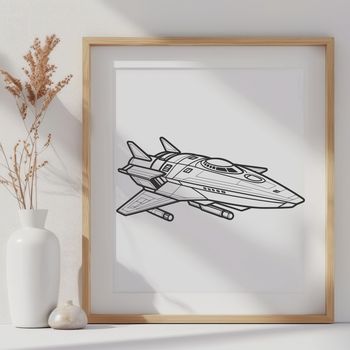 A futuristic spaceship illustration with detailed spacesuit astronauts in space.