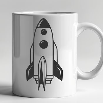 A futuristic spaceship design in vector format, suitable for digital cutting machines and laser cutters.