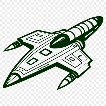 Vector design illustration of a spaceship in space, suitable for commercial or personal projects.