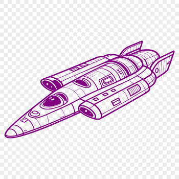 A high-resolution vector design of a futuristic spaceship, suitable for various digital editing software.