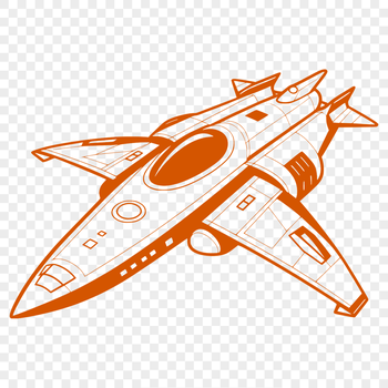Vector illustration of a spaceship in space, suitable for digital design projects.