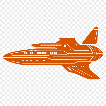 Illustrative spaceship design created as a vector graphic.