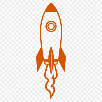 A vector illustration of a futuristic spaceship with sleek lines and a metallic sheen.