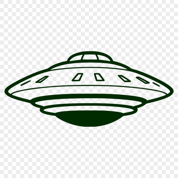 A detailed digital rendering of a UFO design suitable for cutting machines and laser engraving.