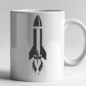 Illustrated spaceship with sleek design for vector art projects.