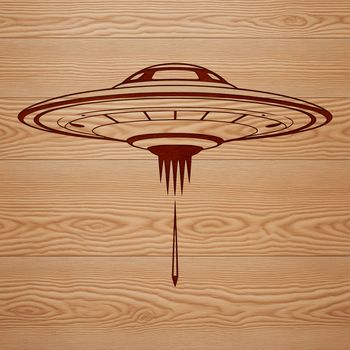 Vector spaceship design with futuristic details, suitable for cutting machines or laser cutters.