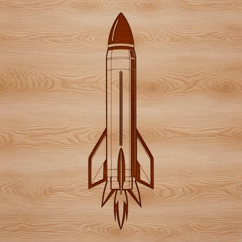 Illustrated vector spaceship design for crafting and DIY projects.