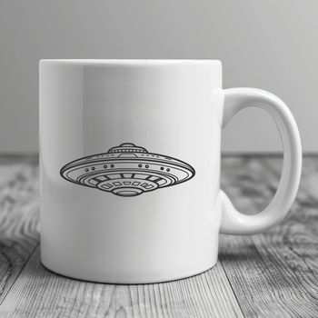 A detailed illustration of a futuristic spaceship in space.