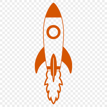 Illustrated digital vector art design of a futuristic rocket ship in space