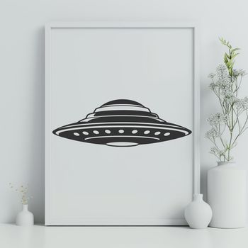 A sleek, futuristic spaceship designed as vector art for cutting machines.