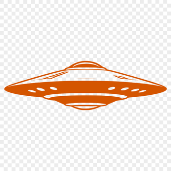 A stylized illustration of an extraterrestrial spacecraft in orbit around Earth.