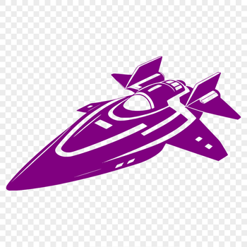 Vector illustration of a futuristic spaceship in space, suitable for digital cutting machines like Cricut.