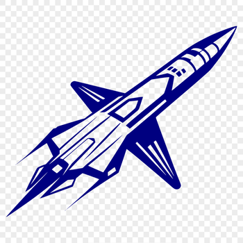 A 2D vector design illustration of a spaceship in space.