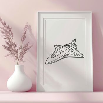 A detailed, scalable vector graphics (SVG) illustration of a futuristic spaceship in space.