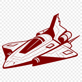 Illustrated spaceship vector graphic for digital design and crafting projects.