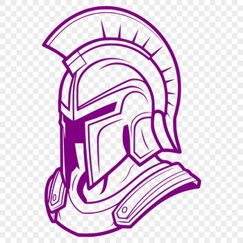 An illustration of a male warrior wearing ancient Greek armor, including a distinctive helmet.