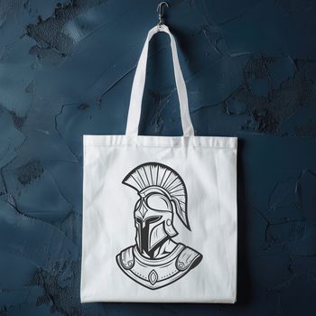 Ancient Greek warrior in full battle armor, wearing a traditional Spartan helmet.
