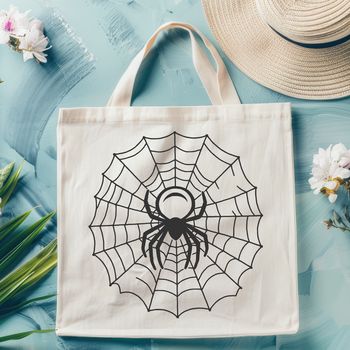 Illustration of a spider web made up of intricate lines and patterns.