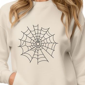 A detailed illustration of a spider's intricate web, suitable for cutting out with a Cricut or other cutting machine.