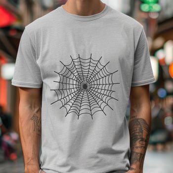 A detailed illustration of a spider's intricate web.