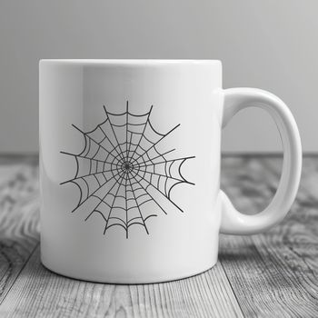 A high-resolution vector design featuring an intricate spider web pattern.