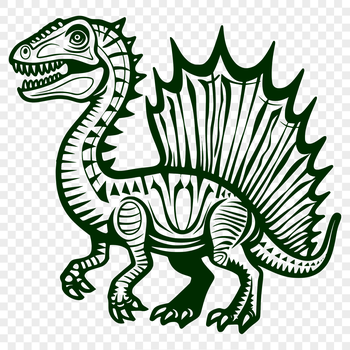A prehistoric Spinosaurus dinosaur depicted in full body pose for vector design.