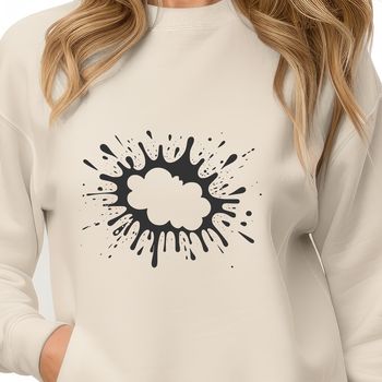 A stylized illustration of a splat shape, suitable for vector art design.