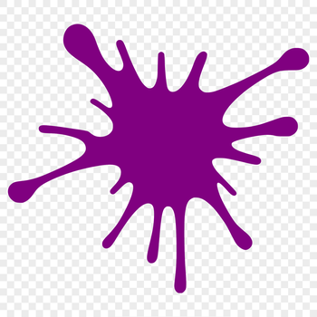 A colorful splat shape made up of various colors and textures.