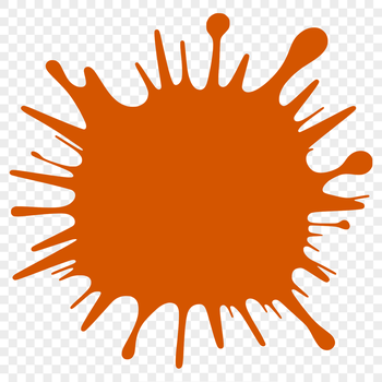 A rounded shape with irregular edges, resembling splattered slime or goo.