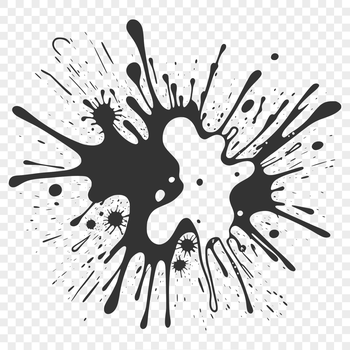 A colorful, irregularly shaped splat made up of vibrant, swirling patterns.