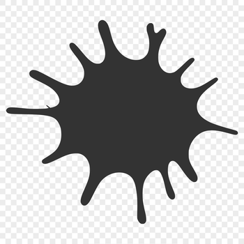 A stylized illustration of a colorful splat shape, suitable for various design applications.