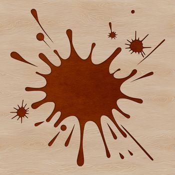 A stylized illustration of a splat shape with a messy appearance.