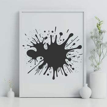 A colorful, rounded shape with a splattered design, suitable for vector art and clip art projects.